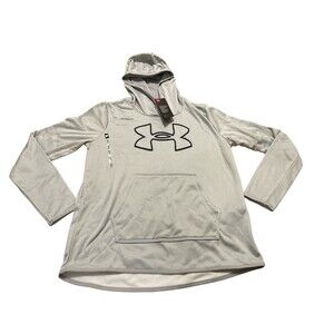 Under Armour Womens Loose Med Gray/Black Long Sleeve Hoodie Pocket Pouch New NWT